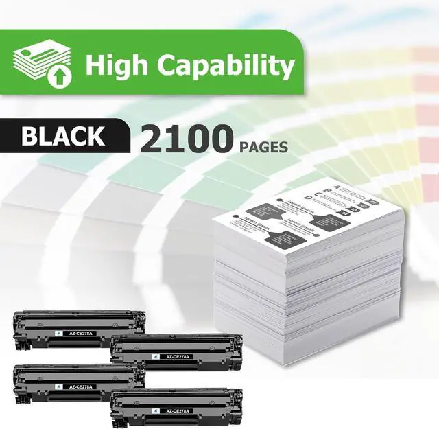 Alt view image 2 of 7 - Ennovor Aztech Compatible Toner Cartridge Replacement for HP 78A CE278A Laserjet P1606dn MFP M1536DNF P1606 M1536 P1560 P1566 (Black, 4-Pack)