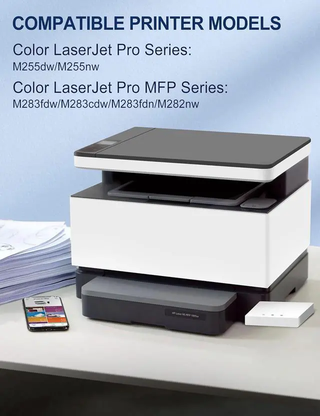 Alt view image 2 of 7 - Ennovor 206A MFP M283cdw Toner - Replacement for HP 206A W2110A Compatible for HP Color Laserjet Pro MFP M283fdw M283cdw ,Laserjet Pro M255dw M255nw Printer Ink (Black Cyan Magenta Yellow)