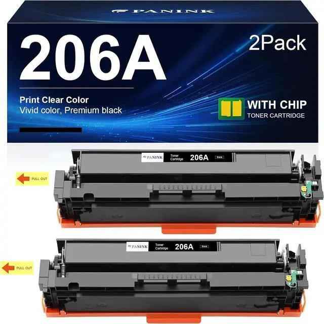 Main image of Ennovor Compatible 206A Toner Cartridges (with Chip) Replacement for HP 206A 206X Black W2110A W2110X for HP Color Pro MFP M283fdw M255dw M283cdw M283 M255 Toner Printer (2 Black)
