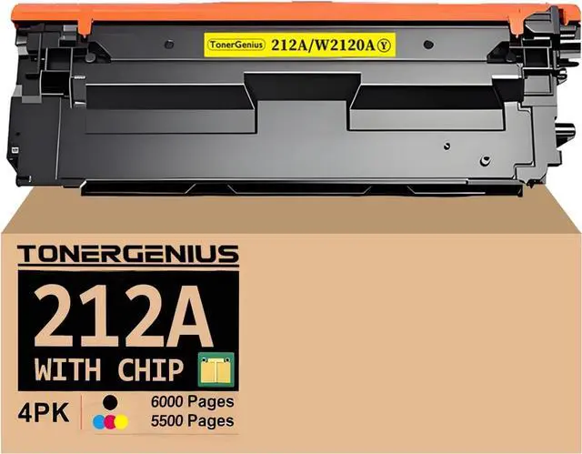 Main image of Ennovor w2122a/212a Toner Cartridge Compatible for m554 Toner M555dn Laser Printer MFP M578dn/f/c/z/x Printer Ink Cartridge 212a (Yellow) Color Toner