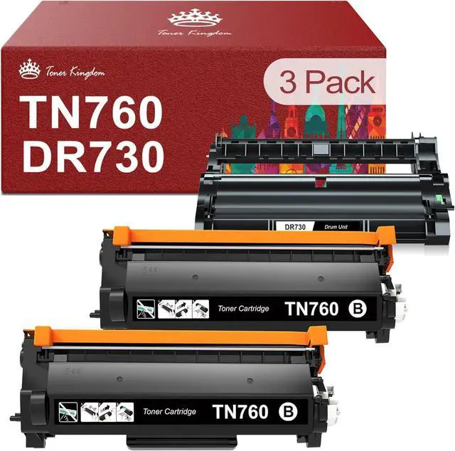Main image of Ennovor Toner Kingdom Compatible TN760 Toner Cartridge and DR730 Drum for Brother TN760 TN-760 TN730 TN-730 DR730 for Brother HL-l2395dw HL-L2350DW MFC-L2710DW Printer (2 Toners, 1 Drum Unit)