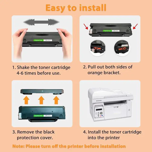 Alt view image 6 of 6 - Ennovor PB-211 Replacement Toner Cartridge Compatible for Pantum PB211 PB 211 PB211EV PB-211EV Work with P2502w P2500 P2500W P2500NW M6552NW M6550 M6550N M6550W M6600N M6600W-2 Pack