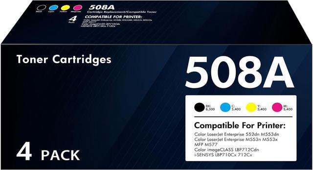 Main image of Ennovor M553 508A Toner Cartridges 4 Pack 508X Compatible Replacement for HP 508A CF360A CF361A CF362A CF363A 508X Laserjet M553dn M577 M553X M553N Printer Ink New Version (Black Cyan Yellow Magenta)