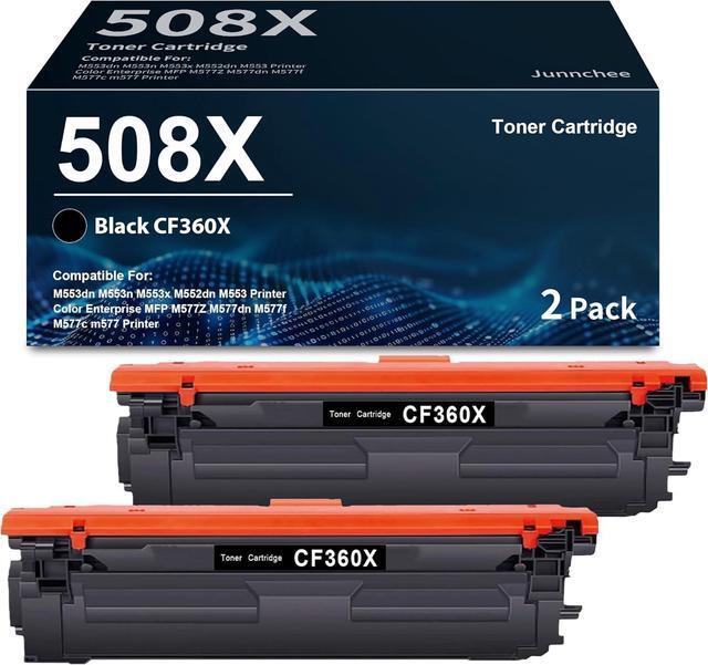 Main image of Ennovor 508X Black High-Yield Toner Cartridge 2-Pack Replacement for HP 508X CF360X 508A CF360A for Enterprise M552, M553, Color Enterprise MFP M577 Series Printer