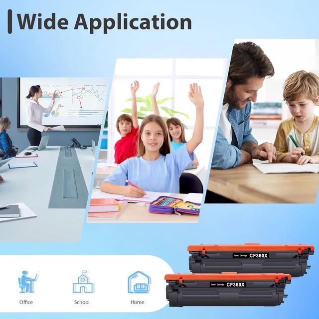 Alt view image 6 of 6 - Ennovor 508X Black High-Yield Toner Cartridge 2-Pack Replacement for HP 508X CF360X 508A CF360A for Enterprise M552, M553, Color Enterprise MFP M577 Series Printer