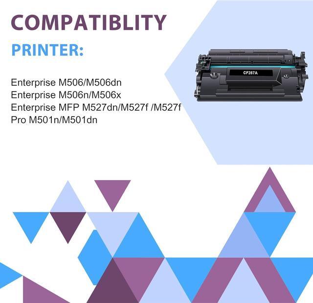 Alt view image 2 of 6 - Ennovor CF287A 87A Black Toner Cartridge Compatible for HP 87A CF287A 87X CF287X M506 Toner Cartridge for HP Enterprise M506 M506dn M506n M506x M501 M501dn MFP M527 M527dn M527f Printer Ink 2-Pack