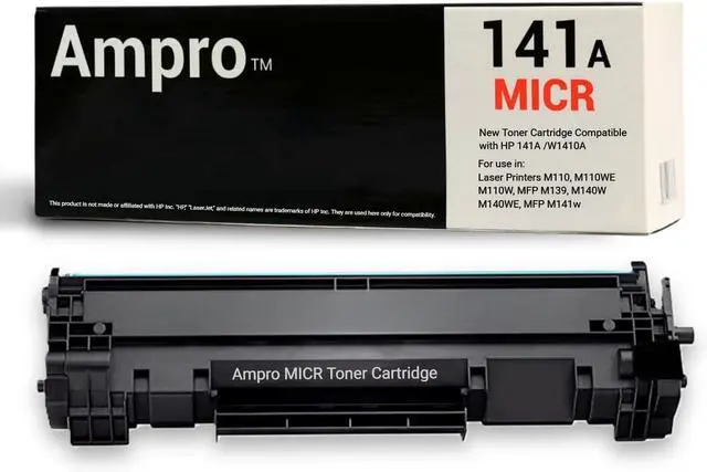Main image of Ennovor Ampro New Replacement for 141A MICR Toner Cartridge for Check Printing is for use in Laser Printers M110, M110W, M110WE, M140W, M140WE, MFP M139. Toner Cartridge Prints 950 Pages