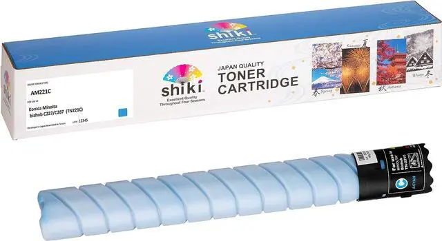 Main image of Ennovor SHIKI Compatible Toner Cartridge Replacement for Konica Minolta bizhub C227 C287 TN221C A8K3430 (Cyan, 21000 Pages)