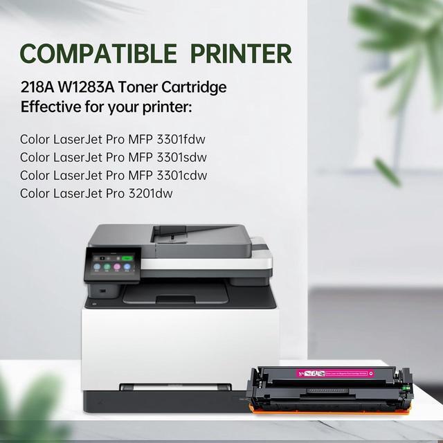 Alt view image 2 of 6 - Ennovor with Chip 218A Toner Cartridge Replacement for HP 218A 218X Toner for Color Pro 3201dw; Color Pro MFP 3301cdw 3301fdw 3301sdw Printers (Magenat)