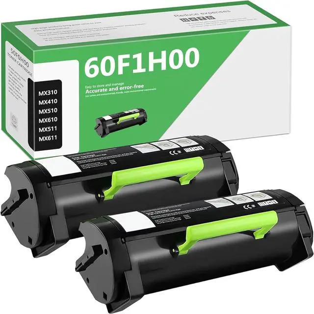 Main image of Ennovor 60F1H00 High Yield Black Toner Cartridge 2Pack Compatible 601H Toner Replacement for Lexmark 601H 60F1H00 Toner Cartridge wtith MX310 MX410 MX510 MX511 MX610 MX611 Printer [10,500 Pages/Pack]