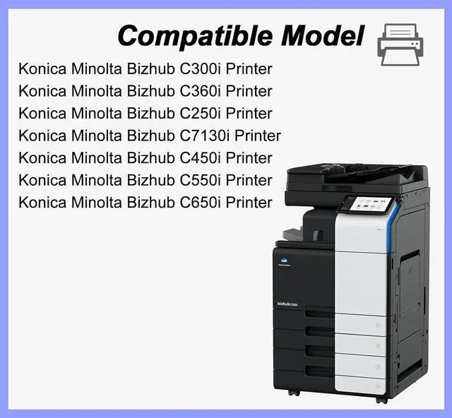 Alt view image 3 of 7 - Ennovor 4PK TN328 TN626 TN330 TN628 Toner Cartridge Compatible for Konica Minolta Bizhub C300i C360i C250i C7130i C450i C550i C650i