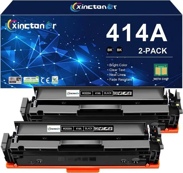 Main image of Ennovor 414A Black Toner Cartridge (with Chip) Compatible Replacement for HP 414A Toner W2020A Work for HP Color Laser Jet Pro MFP M479fdw M454dw M454dn M455dn M479fdn Printer, 2 Pack