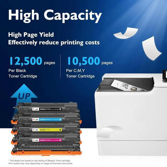 Alt view image 3 of 7 - Ennovor Compatible 655A Toner Cartridge Replacement for HP 655A Toner for Color Laserjet Enterprise M652dn M652n M653dn M653x MFP M681f M681dh M681z M682z Printer (4-Pack, Black Cyan Yellow Magenta)