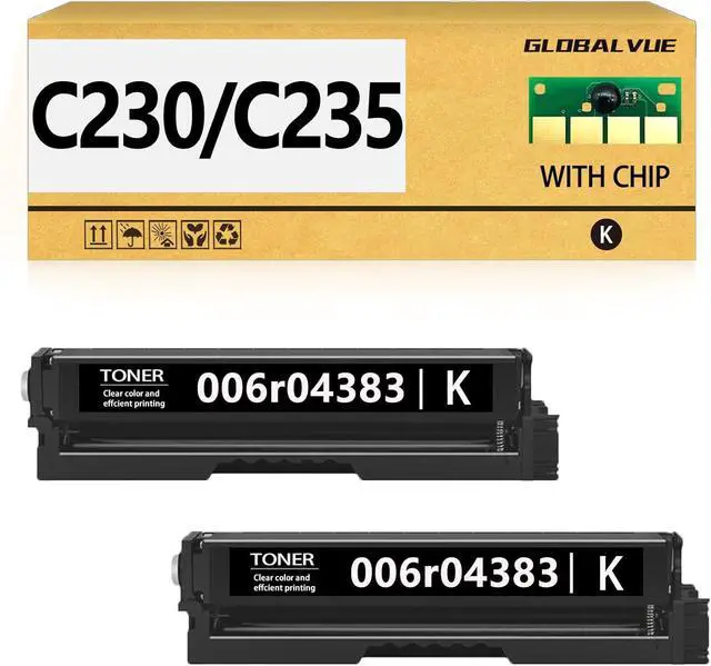Main image of Ennovor C230 C235 Black Toner Cartridges 2 Pack (with Chip) Compatible with Xerox C230 C235 006R04384 Toner Cartridges Work for Xerox C230DNI C235DNI Color Multifunction Printer