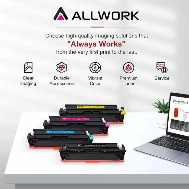 Alt view image 6 of 6 - 067H High Yield Toner Cartridge Compatible Replacement for Canon 067H 067 High Capacity Works for Canon Color imageCLASS MF650C LBP630C Series MF656Cdw MF653Cdw MF654Cdw LBP632Cdw Printer 4-Pack