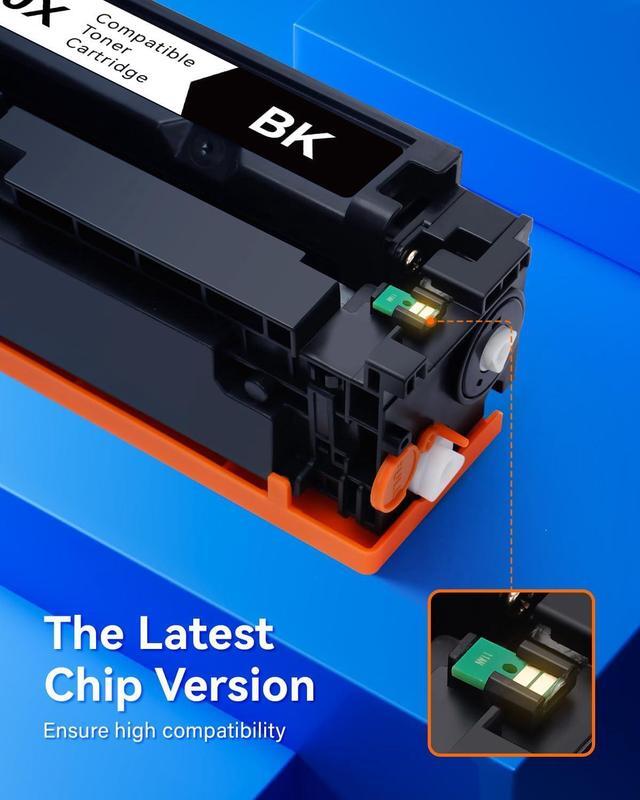 Alt view image 3 of 7 - 218A Toner Cartridges Set with chip 4-Pack 3301fdw Replacement for HP 218A W2180A W2181A W2182A W2183A 218X W2180X Black Compatible with HP Color Laserjet Pro MFP 3301cdw 3301sdw 3201dw Printers Ink