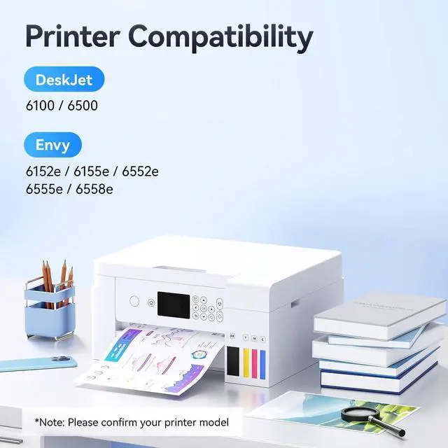 Alt view image 2 of 7 - 68e 68 Ink Cartridges High Yield with chip 2-Pack Replacement for HP 68 68e Ink Compatible with HP Envy 6152e 6155e 6552e 6555e 6558e Printer 6100e 6500e All-in-One Inkjet Copy 6L6S2TN Black Tri-Color
