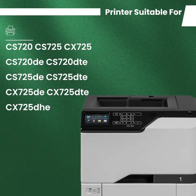 Alt view image 2 of 6 - 74C10K0 Black Toner 3,000 Pages 1-Pack Remanufactured CS720 CS725 CX725 Toner Replacement for Lexmark 74C10K0 Toner for CS720de CS720dte CS725de CS725dte CX725de CX725dte CX725dhe Printer