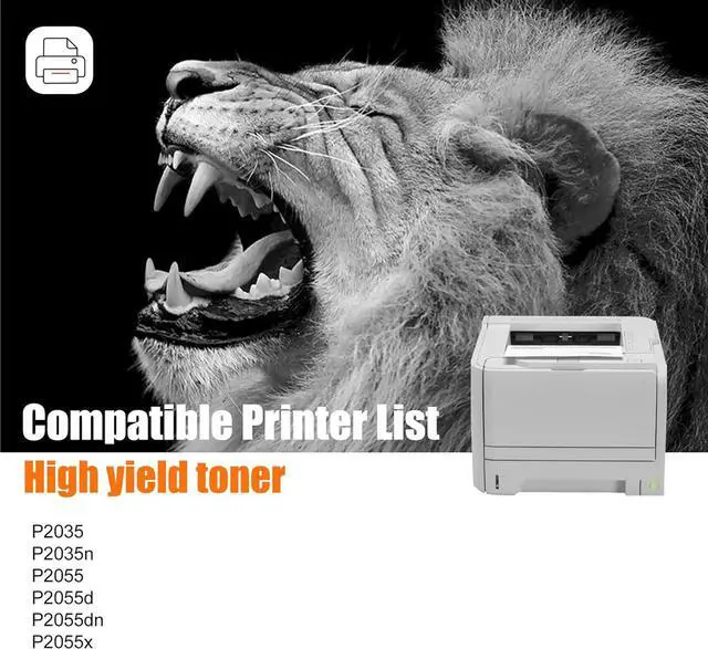 Alt view image 2 of 6 - 2-Pack 05A CE505A High Yield Black Toner Cartridge(with chip), Replacement for HP 05A CE505A for P2035 (CE461A) P2035n (CE462A) P2055 (CE456A) P2055d (CE457A) P2055dn (CE459A) P2055x (CE460A) Printer