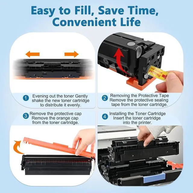 Alt view image 5 of 7 - 206A Toner cartridges 4 Pack Color Laser Jet Pro MFP M283fdw M283cdw Compatible for HP 206A 206X 206 Toner Cartridges for HP206A HP206X Toner for MFP M283fdw M283cdw M255dw M283fdn Toner with Chip