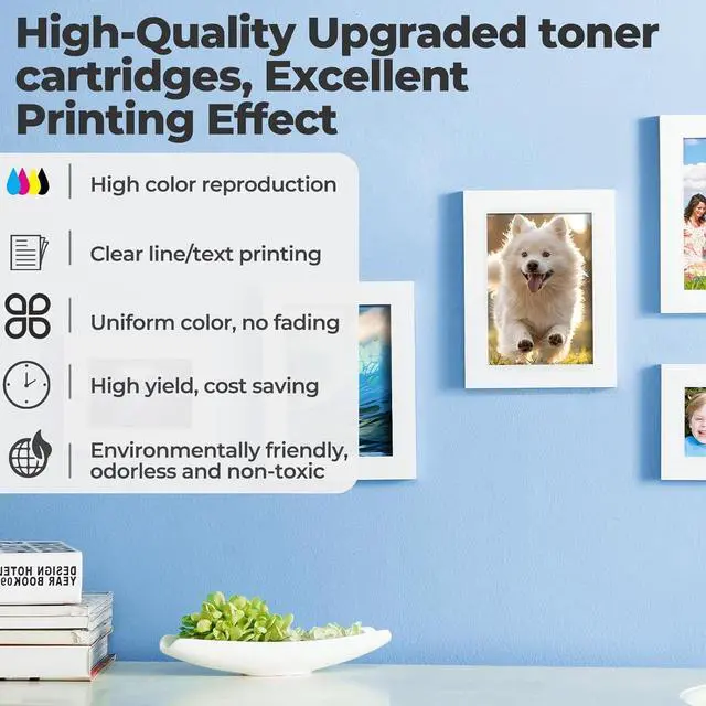 Alt view image 4 of 7 - 206A Toner cartridges 4 Pack Color Laser Jet Pro MFP M283fdw M283cdw Compatible for HP 206A 206X 206 Toner Cartridges for HP206A HP206X Toner for MFP M283fdw M283cdw M255dw M283fdn Toner with Chip