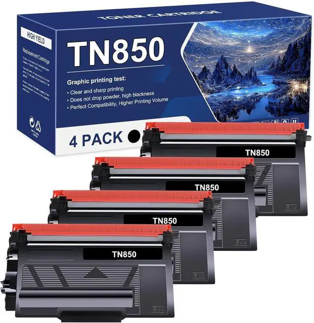 Main image of TN850 TN820 High Yield Toner Cartridge TN 850 TN-850 Replacement for Brother TN820 TN-820 TN 820 for HL-L6200DW MFC-L5700DW MFC-L5850DW HL-L5200DW MFC-L5900DW MFC-L6800DW Printer Black Ink 4-Pack