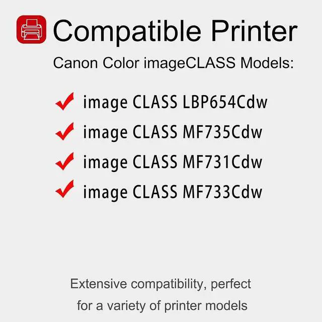 Alt view image 2 of 6 - 1 Pack 046 1250C001 Black Toner Cartridge: Compatible CRG 046 1254C001 Replacement for Canon Color Image Class LBP654Cdw MF735Cdw MF731Cdw MF733Cdw Printer