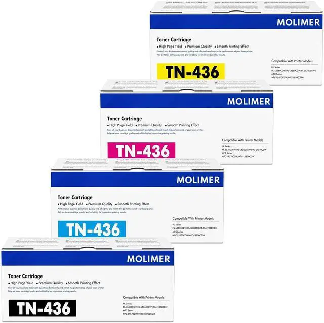 Main image of Ennovor TN436 Super High-Yield Toner Cartridge Set (4PK, 1BK/1C/1M/1Y): TN-436 TN436 Toner Cartridge Replacement for Brother TN436 tn433/tn431 MFC-L8610CDW HL-L8260CDW DCP-L8410CDW Printer