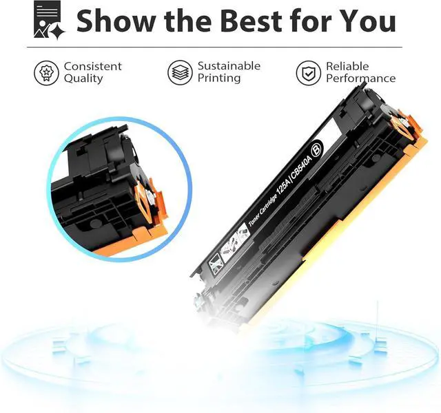Alt view image 5 of 7 - 125A Toner Cartridge 4-PackBlack / Cyan / Magenta / Yellow Replacement for HP 125A CB540A Color CM1312 MFP CM1312nfi CP1515n CP1518ni CP1215 Series Printer ( CB540A CB541A CB542A CB543A , with Chip)