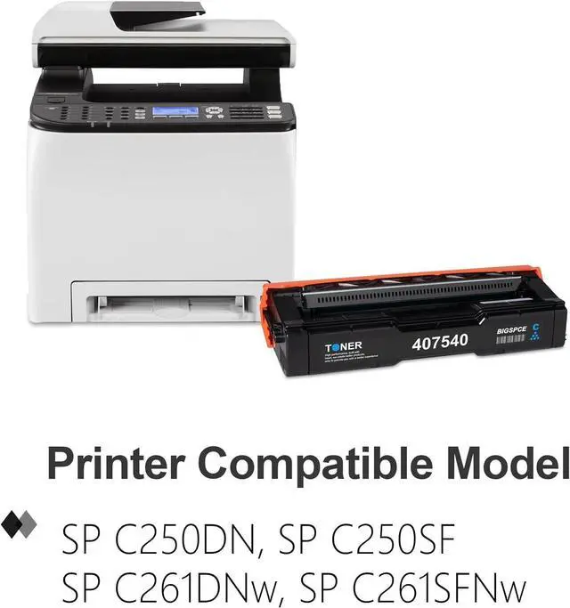 Alt view image 2 of 6 - Ennovor SP C250 C261 Cyan Toner Cartridge (1-Pack) - Bispe SP C250 407540 Toner Cartridge Replacement for Ricoh SP C250DN C250SF C261DNw C261SFNw Printer