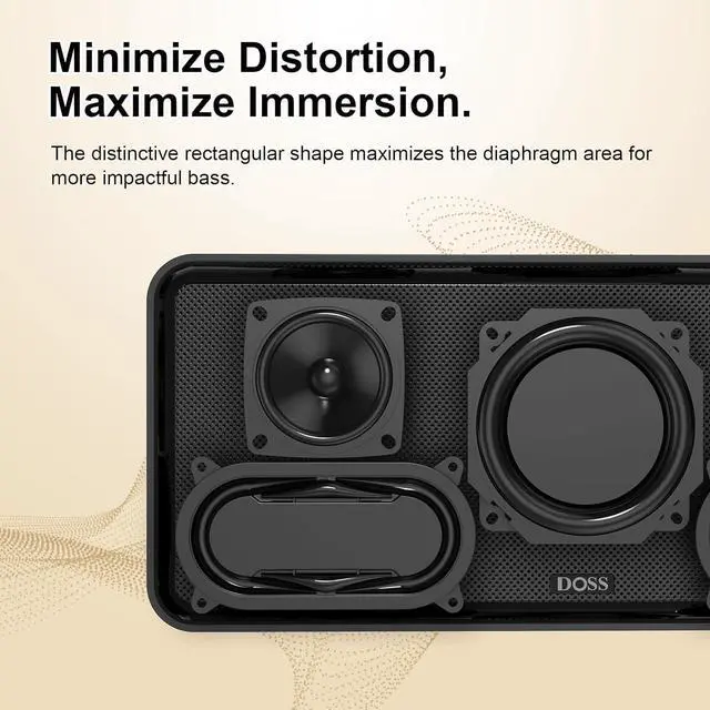 Alt view image 4 of 7 - DOSS SoundBox XL Bluetooth Speaker with Subwoofer, 32W Loud Sound with Booming Bass, Dual DSP Technologies, 10H Playtime, USB-C, TWS, 2.1 Audio Channel for Home, Indoor and Office - Upgraded