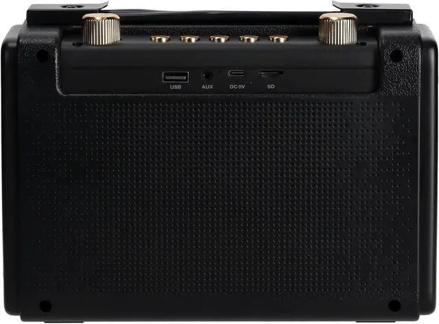 Alt view image 6 of 7 - Rockville Bundle: (2) GlideTone Vintage Style Portable & Home Bluetooth Speakers, 25W Stereo Sound, TWS Pairing, USB/TF Playback, AUX Input, Black & Gold (2 Items)