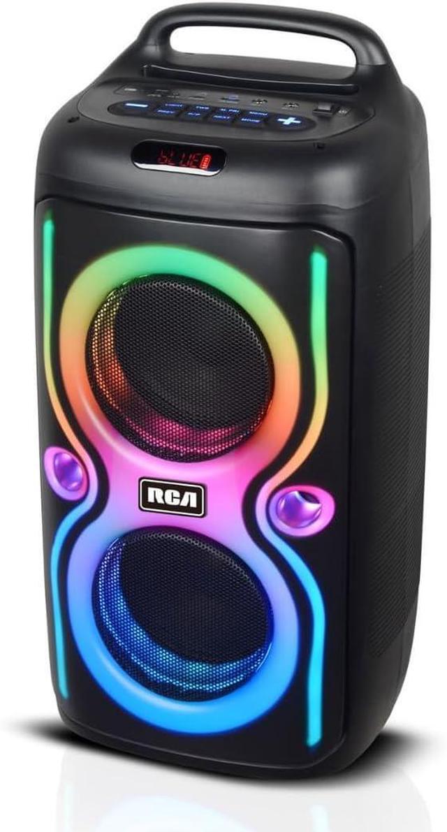 Alt view image 4 of 5 - RCA BEATWAVES STAGE-66 Double 6.5" Bluetooth Speaker with Mic, TWS, Remote & Disco LED Light, Black