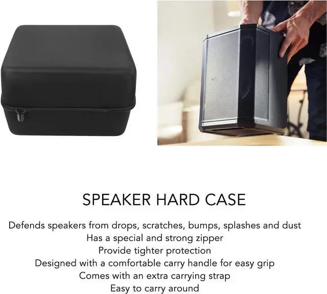 Alt view image 3 of 7 - SUNGOOYUE Bluetooth Speaker Hard Case, Waterproof Wearproof Portable Nylon EVA Speaker Hard Travel Case with Strap for S1 PRO Speaker System (Black)