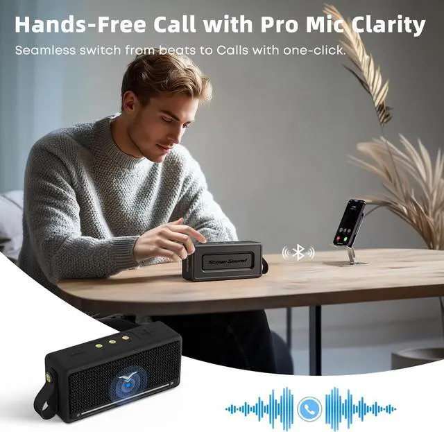 Alt view image 4 of 7 - Portable Bluetooth Speakers, IP67 Waterproof Wireless Speaker with Lights, 40W Loud Stereo Sound, Active Extra Bass, Bluetooth 5.3, Dual Pairing, 12H Playtime for Home, Party, Outdoor, Beach, Travel