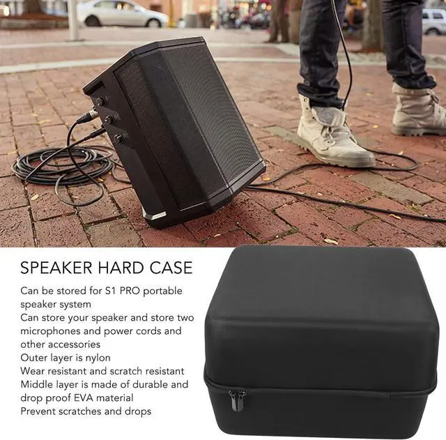 Alt view image 2 of 7 - SUNGOOYUE Bluetooth Speaker Hard Case, Waterproof Wearproof Portable Nylon EVA Speaker Hard Travel Case with Strap for S1 PRO Speaker System (Black)