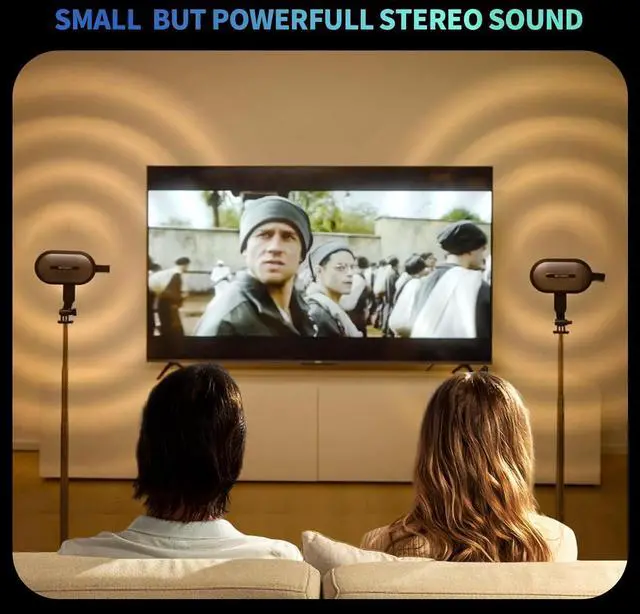 Alt view image 5 of 7 - SOWO Wireless Dual Bluetooth Speakers Set, Adjustable Stands 2Pcs, High-Fidelity Stereo Sound, Smart Pairing Sync, Surround Sound with Portable Lightweight Case for Home, Travel, Party, Birthday