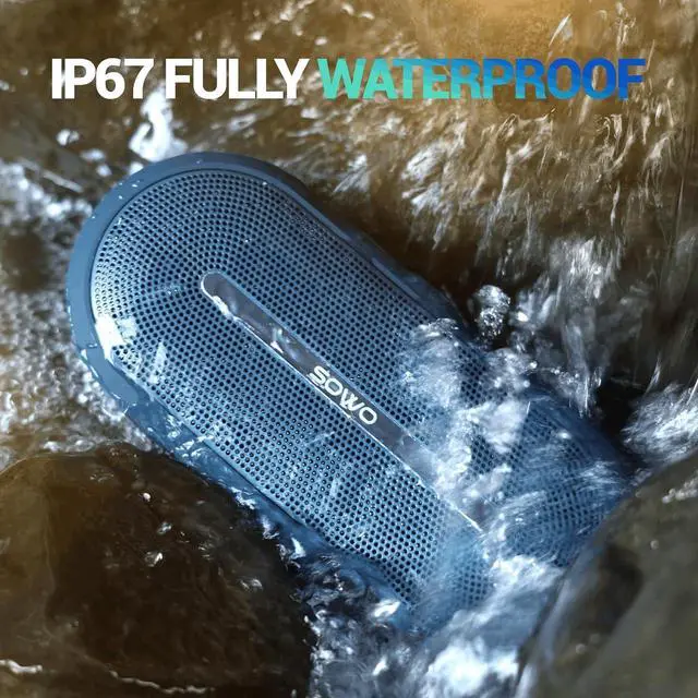 Alt view image 7 of 7 - SOWO Waterproof Bluetooth Speaker Wireless- Portable Speaker Loud with Built-in Subwoofer and Tweeter, Extra Bass, Stereo Sound, IP67, Colorful Lights for Party, Outdoor, Camping