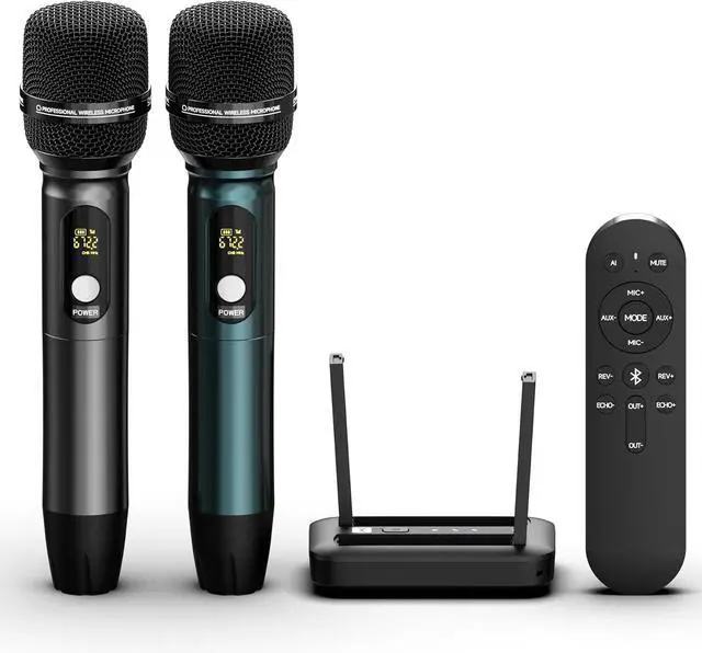 Main image of Portable Karaoke Machine with AI Voice Removal & Studio-Grade Reverb - Wireless Microphones System, Bluetooth 5.0, UHF Mics for Home Singing