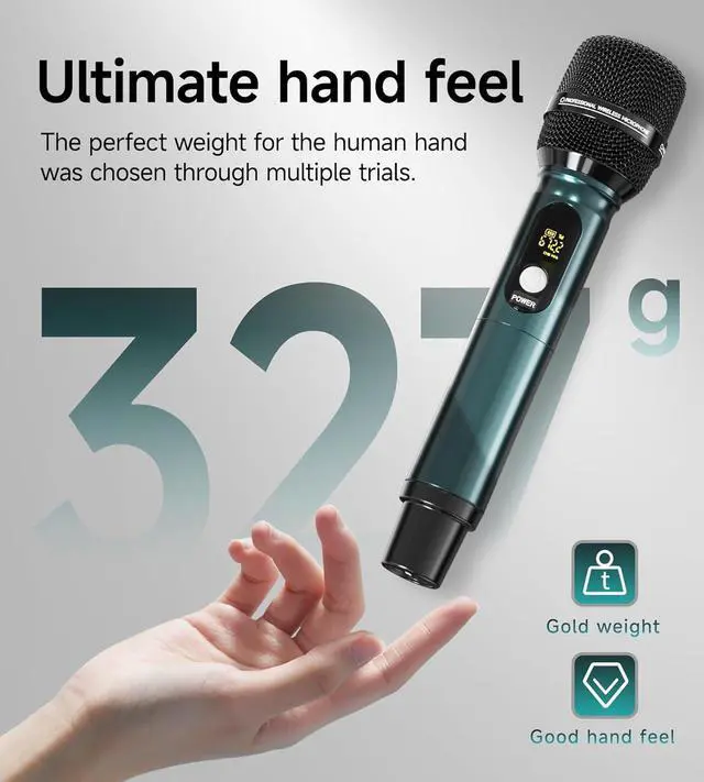 Alt view image 7 of 7 - Portable Karaoke Machine with AI Voice Removal & Studio-Grade Reverb - Wireless Microphones System, Bluetooth 5.0, UHF Mics for Home Singing