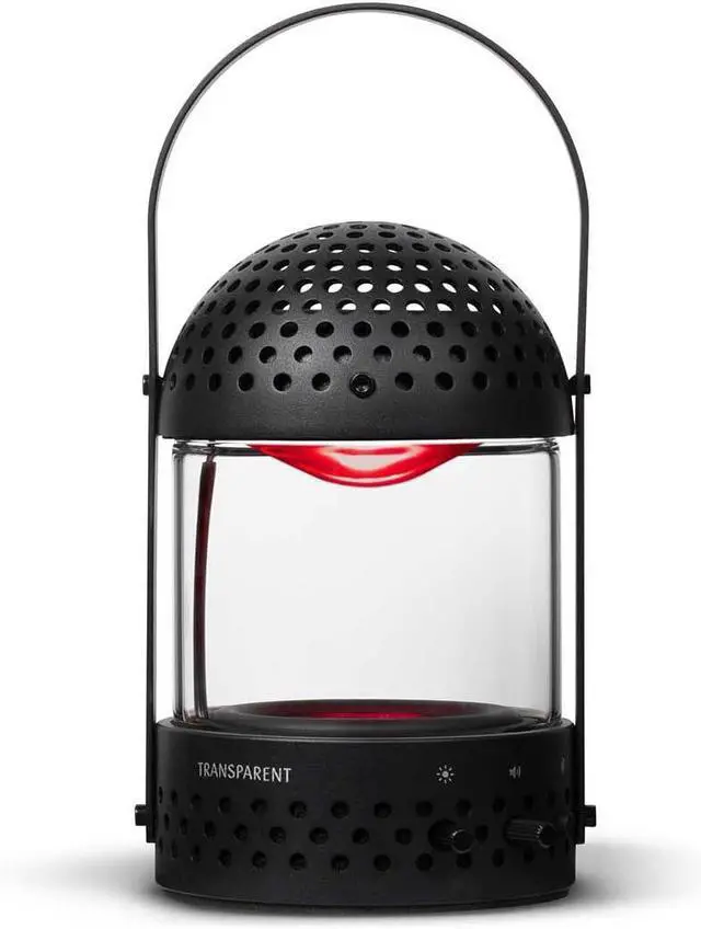 Alt view image 2 of 7 - Transparent Camping Latern with Speaker - Portable Light Speaker - Timeless 360° Sound and Adjustable Flame-Like Lighting, Forever Upgradable for Home and Outdoor Adventures - Black