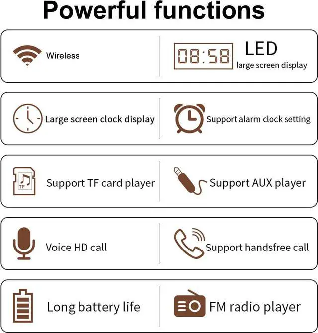 Alt view image 6 of 7 - Yoidesu Retro Bluetooth Speaker, Wooden Subwoofer Speaker Surround Sound Hands Calling Speaker Built in HD mic for Laptop Cellphone(Brown Wood Grain (Export))