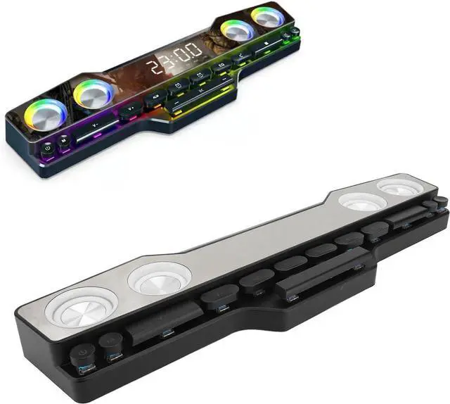 Main image of VBESTLIFE Computer Speakers, Bluetooth RGB Laptop SoundBar, AUX, Memory Card, USB Drive Playback, USB Powered Computer Speakers for Monitor, Phone, PC, Laptop