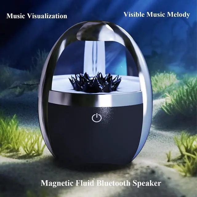 Alt view image 4 of 7 - Dancing Ferrofluid Bluetooth Speaker with Plasma Display - 80W HD Bass, Magnetic Fluid Sound Visualizer, Party Speaker & Cool Tech Gift for Teens
