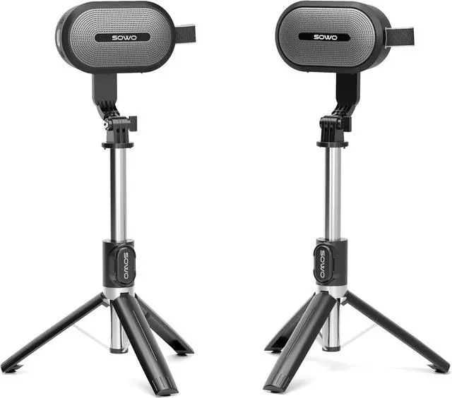 Alt view image 2 of 7 - SOWO Wireless Dual Bluetooth Speakers Set, Adjustable Stands 2Pcs, High-Fidelity Stereo Sound, Smart Pairing Sync, Surround Sound with Portable Lightweight Case for Home, Travel, Party, Birthday