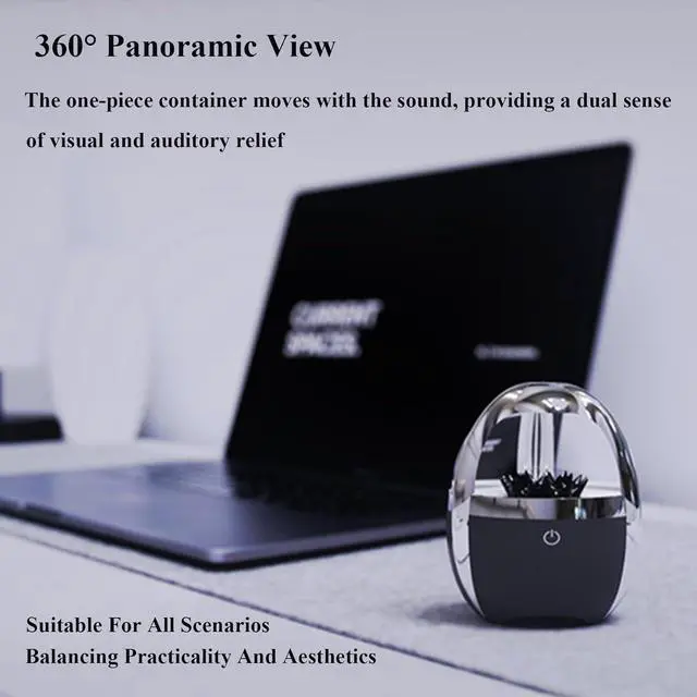 Alt view image 5 of 7 - Dancing Ferrofluid Bluetooth Speaker with Plasma Display - 80W HD Bass, Magnetic Fluid Sound Visualizer, Party Speaker & Cool Tech Gift for Teens