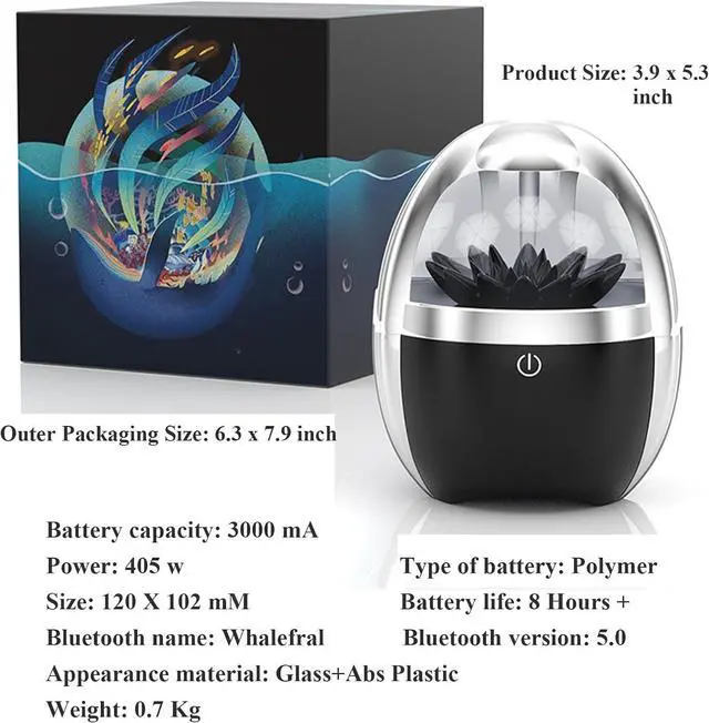 Alt view image 7 of 7 - Dancing Ferrofluid Bluetooth Speaker with Plasma Display - 80W HD Bass, Magnetic Fluid Sound Visualizer, Party Speaker & Cool Tech Gift for Teens