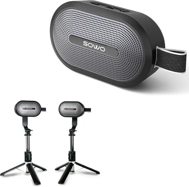 Main image of SOWO Wireless Dual Bluetooth Speakers Set, Adjustable Stands 2Pcs, High-Fidelity Stereo Sound, Smart Pairing Sync, Surround Sound with Portable Lightweight Case for Home, Travel, Party, Birthday