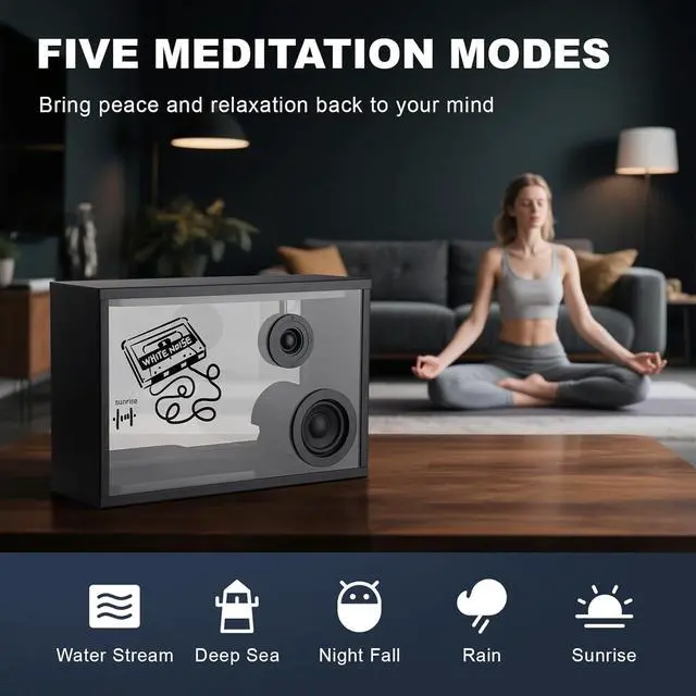 Alt view image 6 of 7 - Transparent Bluetooth Speaker, Dynamic Hovering Lyrics, Compatible with Spotify, Apple Music, Multiple Sound Effects, White Noise and Clock Options, Suit for House Warming Gifts, Party, Home
