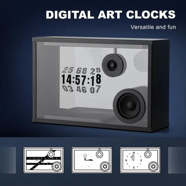 Alt view image 7 of 7 - Transparent Bluetooth Speaker, Dynamic Hovering Lyrics, Compatible with Spotify, Apple Music, Multiple Sound Effects, White Noise and Clock Options, Suit for House Warming Gifts, Party, Home